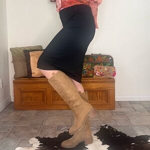 Philanthropie Anthropologie office core stretchy high waist black pencil skirt